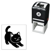 Rrekkende Zwarte Kat Zelfinktende Stempel (In situ)
