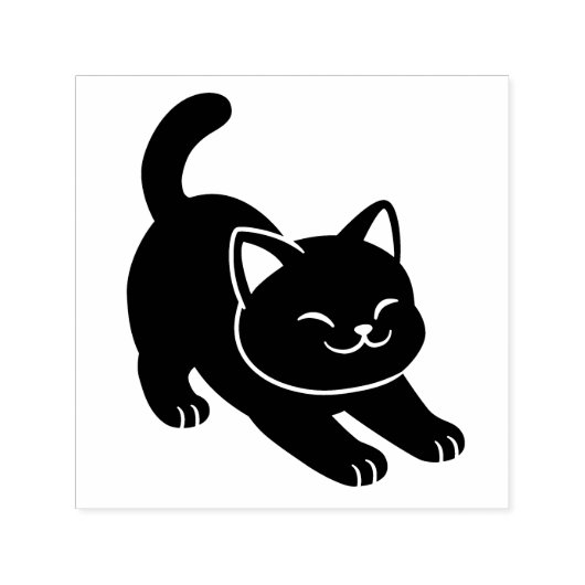 Rrekkende Zwarte Kat Zelfinktende Stempel (Design)