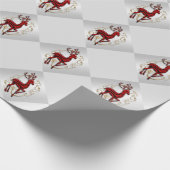 Rrendarrood goud floral Silver faux patroon Cadeaupapier (Hoek)