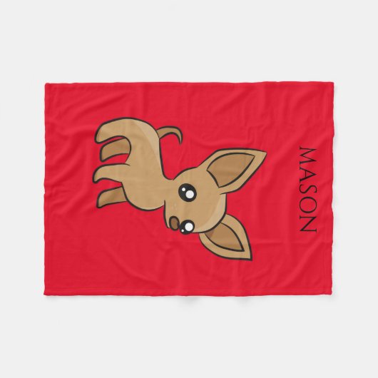 Rrendevlootsdeken in het rood. Persoonlijke naam. Fleece Deken (Voorkant (Horizontaal))