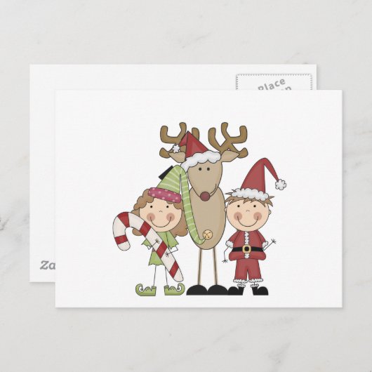 Rrendieren en Elves T-shirts en cadeautjes Briefkaart (Voorkant / Achterkant)