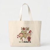 Rrendieren en Elves T-shirts en cadeautjes Grote Tote Bag (Voorkant)