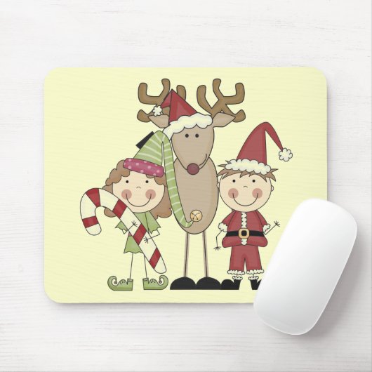 Rrendieren en Elves T-shirts en cadeautjes Muismat (Met muis)