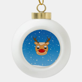 Rrendieren glimlachen op blauw keramische bal ornament