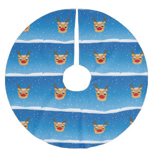 Rrendieren glimlachen op blauw kerstboom rok