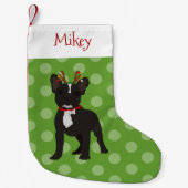 RrendierFrans Bulldog Black en White Kleine Kerstsok (Voorkant)