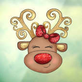 Rrendiergezichtshakketwinkelraam Raamsticker (Vel 3)