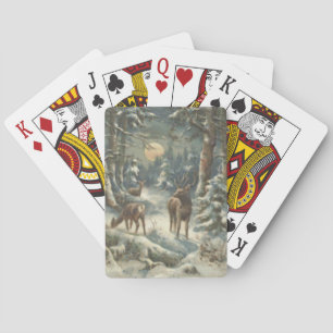 Rrendierkerstboom Evergreen Forest Snow Pokerkaarten