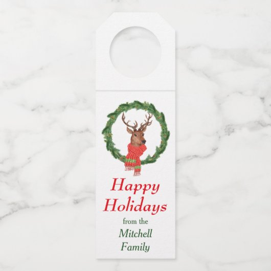 Rrendierkerstwijn Flessenhanger (Voorkant)
