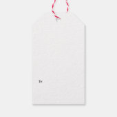 Rrendierminimalistische zwarte kerst cadeaulabel (Achterkant)