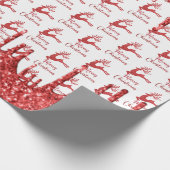 Rrendierrode glitter - vrolijke kerst cadeaupapier (Hoek)
