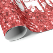 Rrendierrode glitter - vrolijke kerst cadeaupapier (Rol Hoek)
