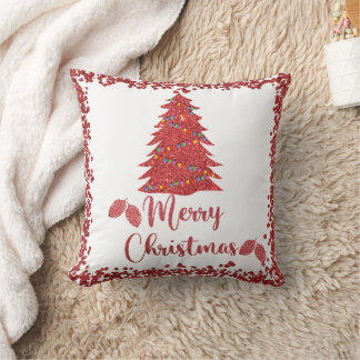 Rrendierrode glitter - vrolijke kerst kussen