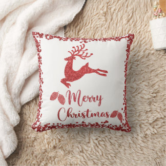 Rrendierrode glitter - vrolijke kerst kussen