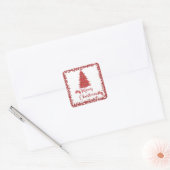 Rrendierrode glitter - vrolijke kerst vierkante sticker (Envelop)