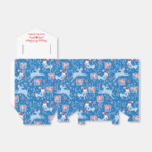 Rrendiervogelblauwe doos met kerstcadeau voor rood bedankdoosjes (Uitgevouwen)