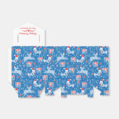 Rrendiervogelblauwe doos met kerstcadeau voor rood bedankdoosjes (Uitgevouwen)