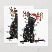 Rrendierzwarte kerst verlicht de grappige kattenli (Voorkant / Achterkant)