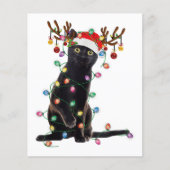 Rrendierzwarte kerst verlicht de grappige kattenli (Voorkant)