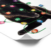 Rrendierzwarte kerst verlicht de grappige kattenli poster (Hoek)