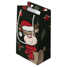 Rrenier en rode Berry donkergroene kleine cadeau Klein Cadeauzakje