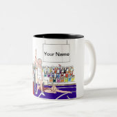 Rrestler - mannelijke sleutelhanger tweekleurige koffiemok (Voorkant rechts)