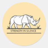 Rrhinoceros - Strength In Silence Ronde Sticker (Voorkant)