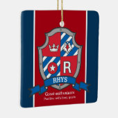 Rröntgennaam betekent crest eagle red custom keramisch ornament (Rechts)