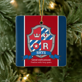 Rröntgennaam betekent crest eagle red custom keramisch ornament