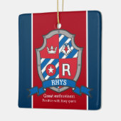 Rröntgennaam betekent crest eagle red custom keramisch ornament (Links)