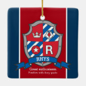 Rröntgennaam betekent crest eagle red custom keramisch ornament (Achterkant)