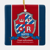 Rröntgennaam betekent crest eagle red custom keramisch ornament (Voorkant)