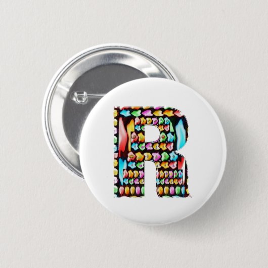 RRR ALPHAR ALPHABET RONDE BUTTON 5,7 CM (Voorkant /achterkant)