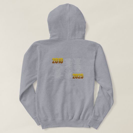 RS 15e verjaardags sweatshirt MET showhistorie (Design achterkant)