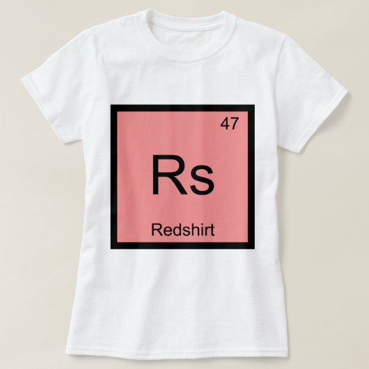 Rs - Redshirt Chemistry Element Symbol Funny T-shi T-shirt (Design voorkant)