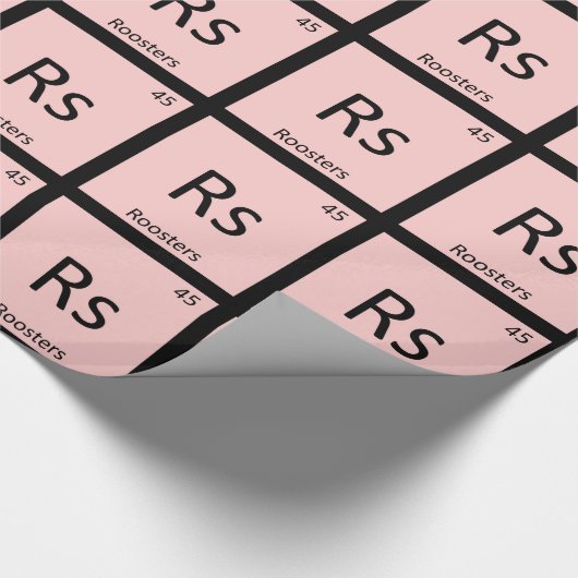 Rs - Roosters Chemistry Periodic Table Element Cadeaupapier (Hoek)