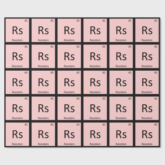 Rs - Roosters Chemistry Periodic Table Element Cadeaupapier (Vlak)