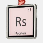 Rs - Roosters Chemistry Periodic Table Element Metalen Ornament (Links)