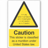 RSA cryptografische export munitie waarschuwing st Sticker (Voorkant)