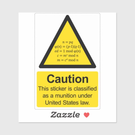 RSA cryptografische export munitie waarschuwing st Sticker (Vel)