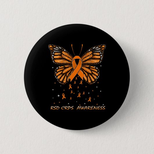 RSD CRPS Awareness Butterfly Ronde Button 5,7 Cm (Voorkant)