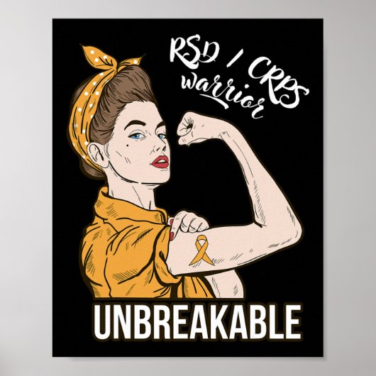 RSD CRPS Awareness CRPS Warrior Unbreakable T-shir Poster (Voorkant)