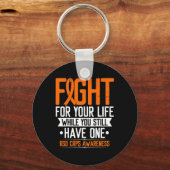 RSD CRPS Awareness Fight for Life Warrior Oranje R Sleutelhanger (Voorkant)