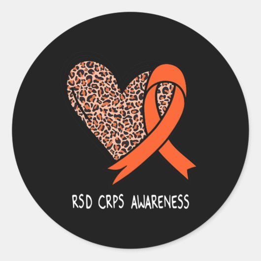 RSD CRPS Awareness Oranje Lint Ronde Sticker (Voorkant)