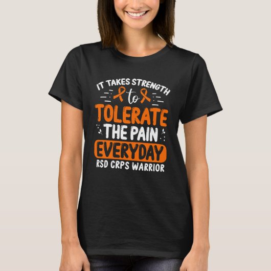 RSD CRPS Awareness Oranje Ribbon Fighter T-shirt (Voorkant)