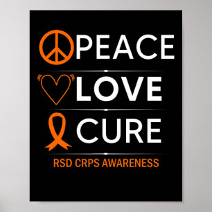 RSD CRPS Awareness Peace Love Cure Fighter Sinaasa Poster