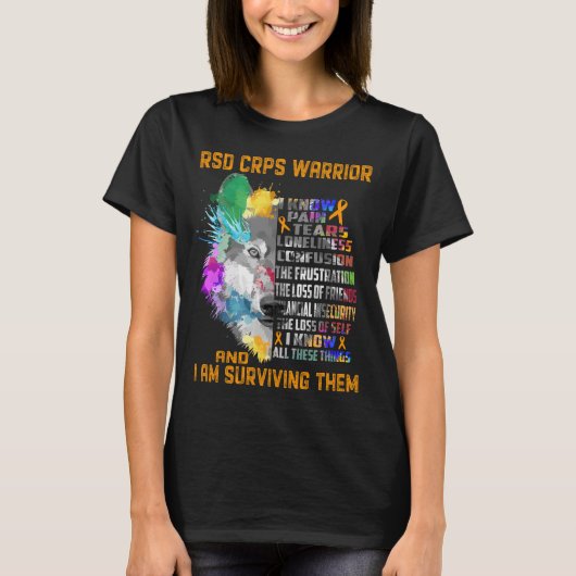 RSD CRPS Awareness Ribbon Support Giften T-shirt (Voorkant)