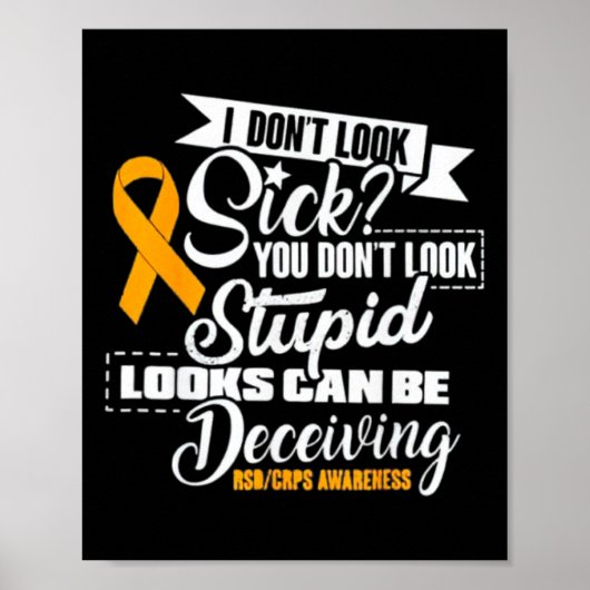 RSD Crps Bewustheid Ik zie er niet ziek uit. Poster (Voorkant)