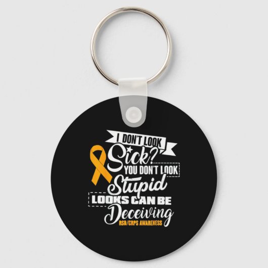 RSD Crps Bewustheid Ik zie er niet ziek uit. Sleutelhanger (Voorkant)