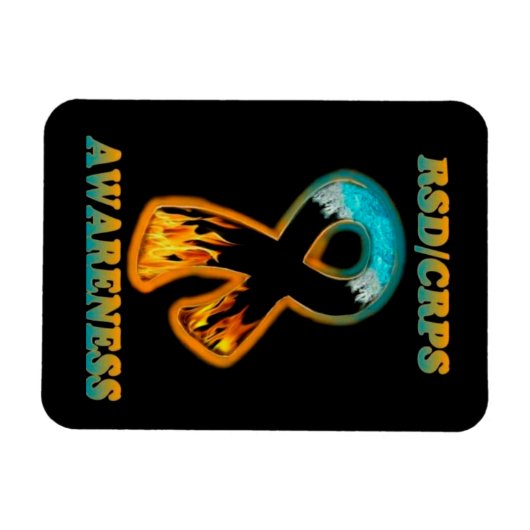 RSD/CRPS BEWUSTMAKING vuur en ijs Magneet (Horizontaal)